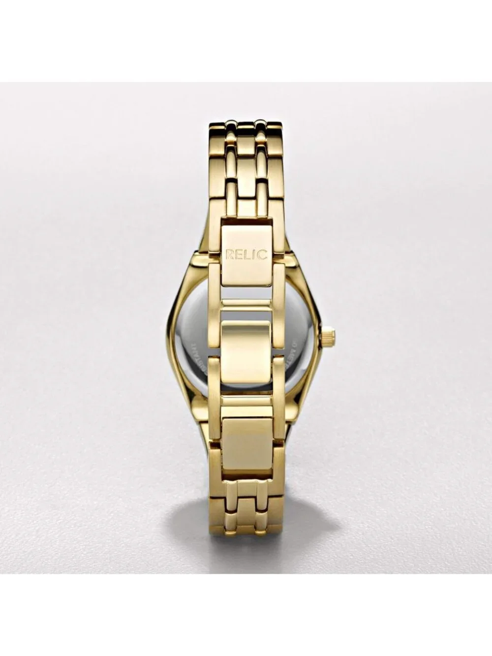 Relic Womens Gold Analog Quartz Fossil Queen's Court Bracelet Round Luxury Watch